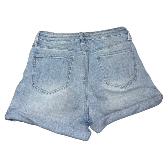 Abound Light Wash Distressed Cuffed‎ Denim Shorts Size 26 - Picture 3 of 6